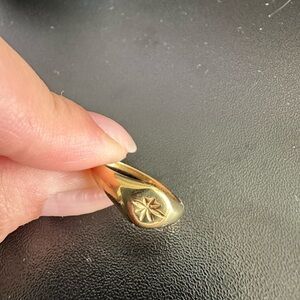 Gold Star Engraved Ring